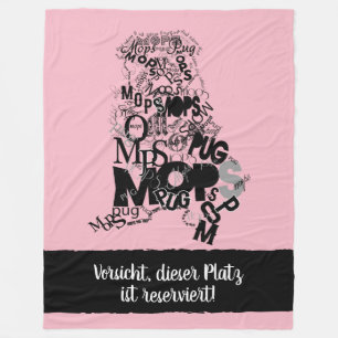 Reserviert für Herr Mops Fleece Blanket