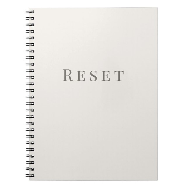 Reset – Minimal Typography Notebook (Front)