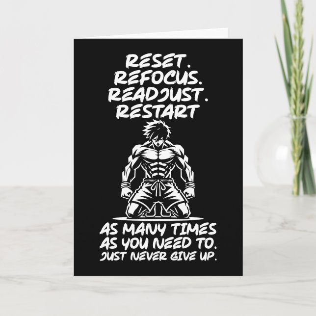 Reset Refocus Readjust - Gym, Hustle, Success Card (Front)