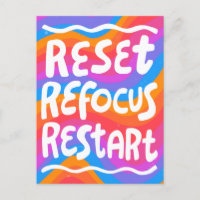 RESET REFOCUS RESTART Fun Bubble Letters INSPO