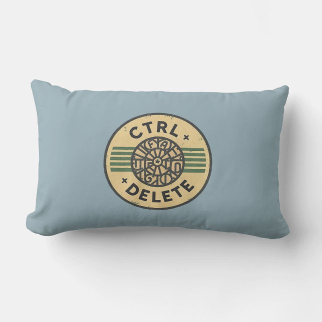 "Reset Your Day with CTRL + ALT + DELETE" Lumbar Cushion (Front)
