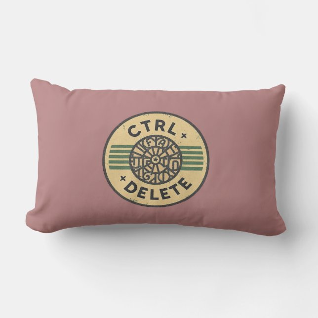 "Reset Your Day with CTRL + ALT + DELETE" Lumbar Cushion (Front)