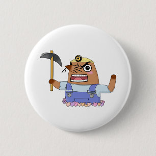 Resetti (Animal Crossing New Horizons) 6 Cm Round Badge