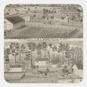 Residence and lumber mills and yards square sticker