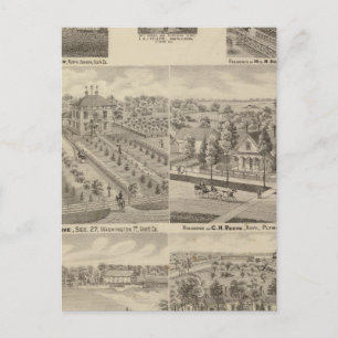 Residence and mill of L & J Keller Postcard