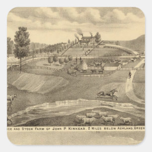 Residence and stock farm square sticker