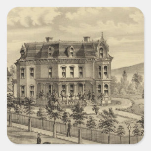 Residence of AM Brown Square Sticker