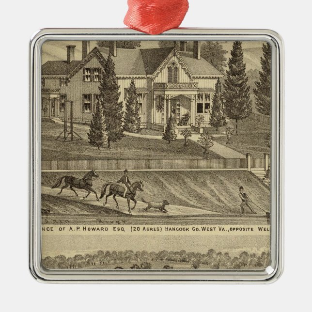 Residence of AP Howard Hancock Metal Tree Decoration (Front)