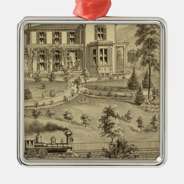 Residence of David R Kerr Metal Tree Decoration (Front)