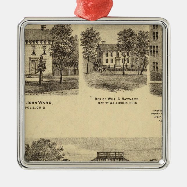 Residence of Dr Joseph Shallcross Metal Tree Decoration (Front)