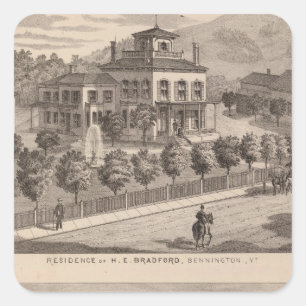 Residence of HE Bradford and HE Bradford and Square Sticker