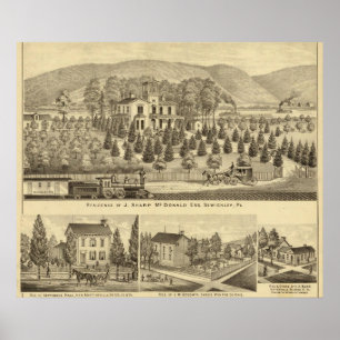 Residence of J Sharp McDonald Sewickley Poster