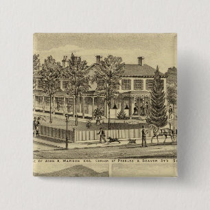Residence of John A Warden Sewickley 15 Cm Square Badge
