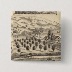 Residence of Joseph Alexander, Mendocino 15 Cm Square Badge