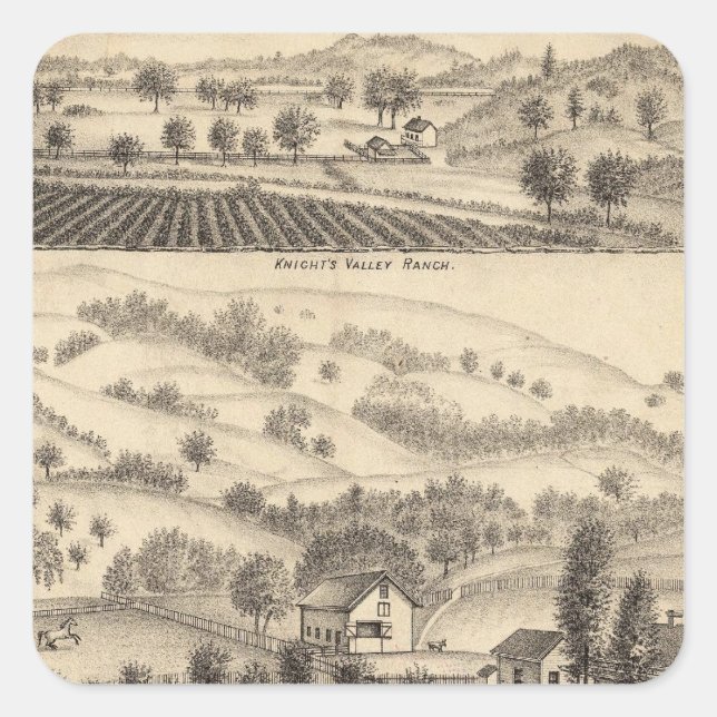 Residence of Joseph Alexander, Mendocino Square Sticker (Front)