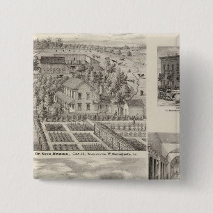 Residence of the late Dr Seth Hobbs Washington Co 15 Cm Square Badge
