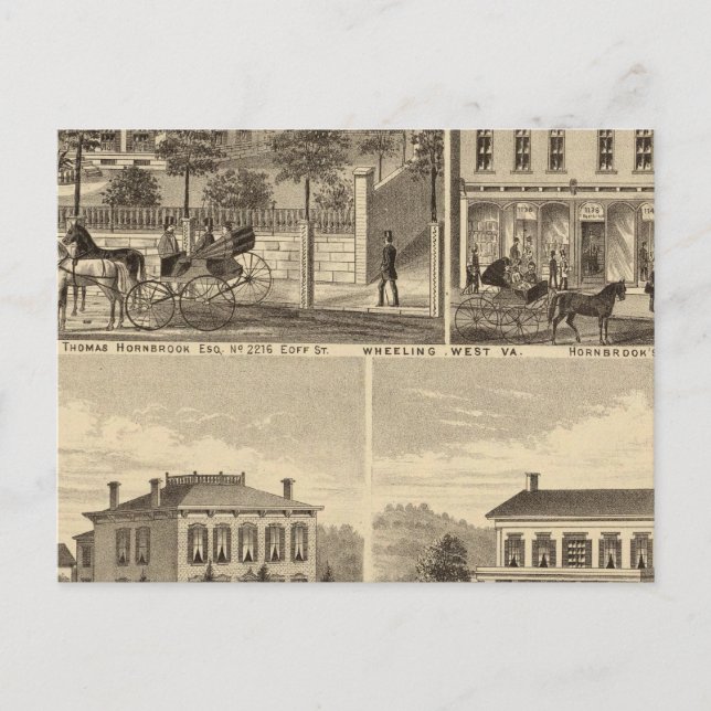 Residence of Thomas Hornbrook Postcard (Front)