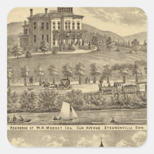 Residence of WH Mooney Square Sticker