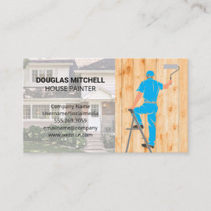 Residence   Painter on Ladder Business Card