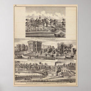 Residences and buildings in Poplar Grove Poster