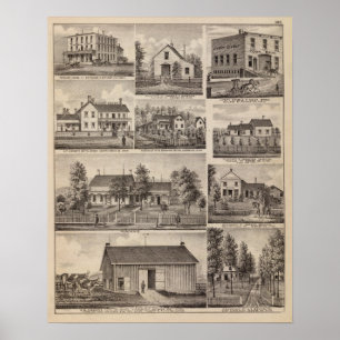 Residences and Farm Buildings, Owatonna, Minnesota Poster