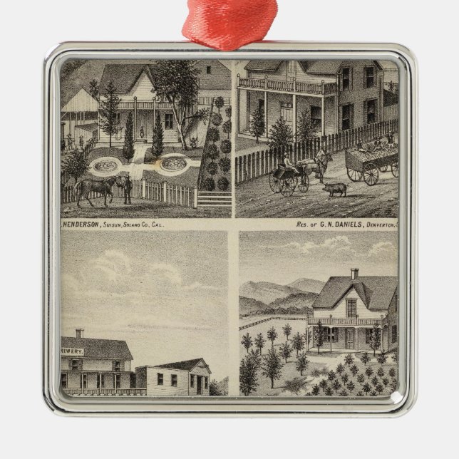 Residences, Brewery, ranch Metal Tree Decoration (Front)