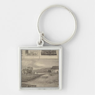 Residences, buildings & churches key ring