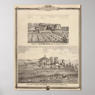 Residences & farm of Warrington Poster