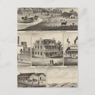 Residences, farms, businesses postcard