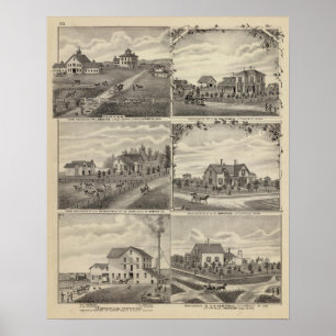 Residences, Farms, Mill in Litchfield, Minnesota Poster