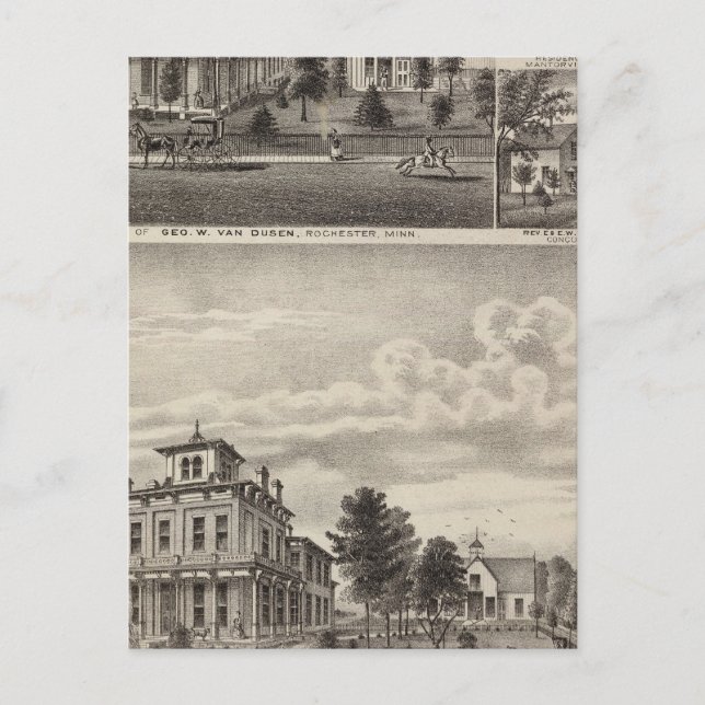 Residences in Rochester, Minnesota Postcard (Front)