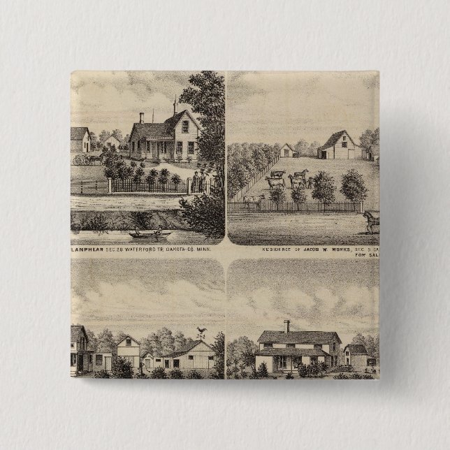 Residences, Minnesota 2 15 Cm Square Badge (Front)