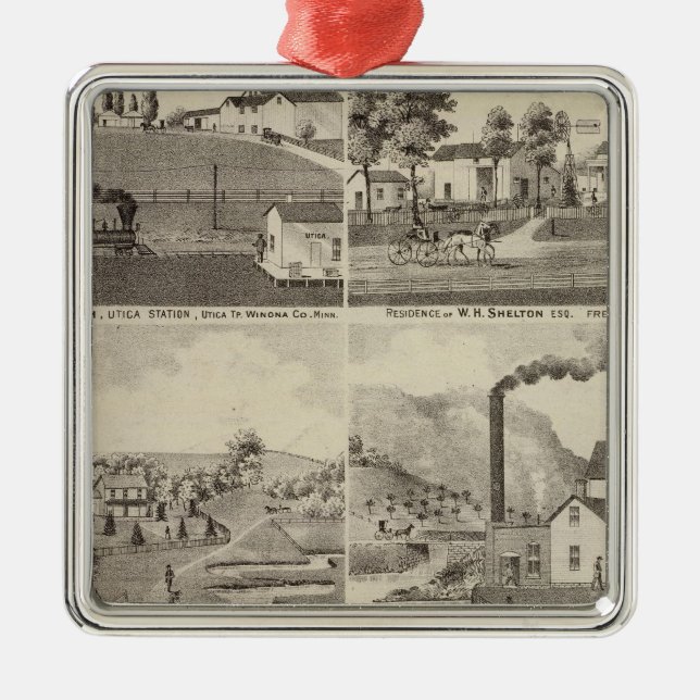 Residences, Minnesota Metal Tree Decoration (Front)