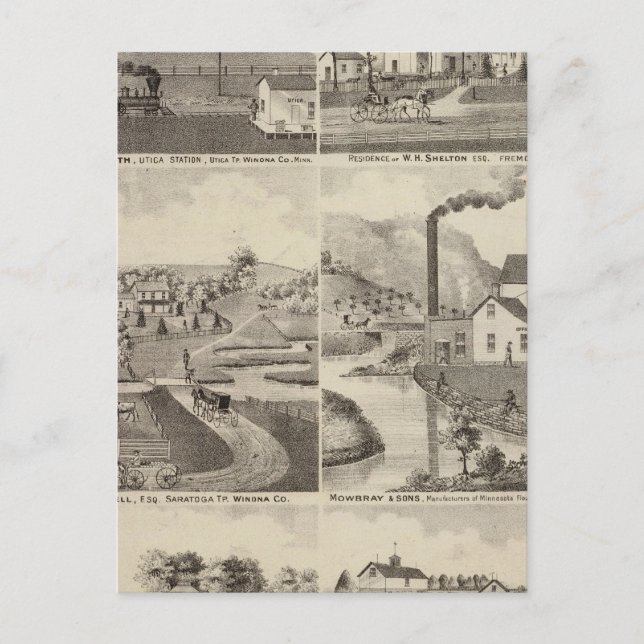 Residences, Minnesota Postcard (Front)