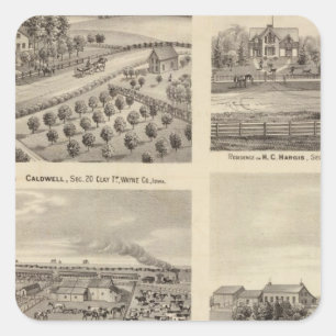 Residences of Caldwell, Fox, Hargis and Hurd Square Sticker