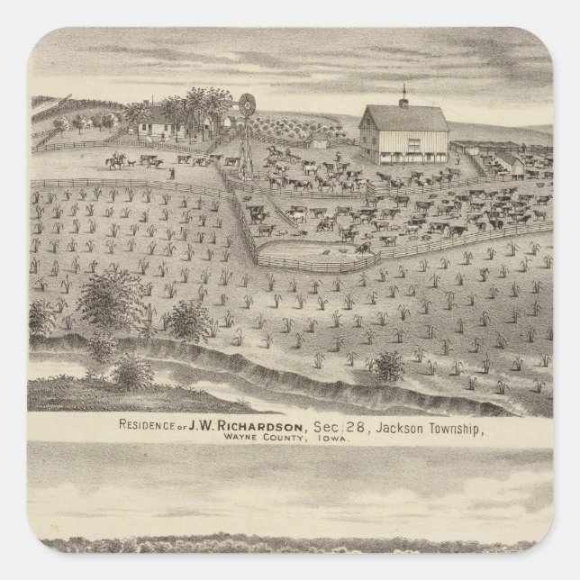 Residences of JW Richardson & JD McGlothlen Square Sticker (Front)