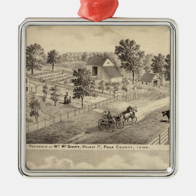 Residences of McDivitt and Robinson Metal Tree Decoration (Front)