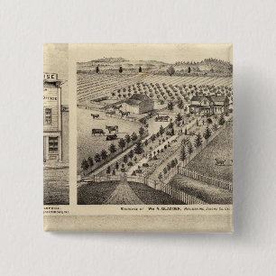 Residences of Wm N Gladden and Mrs Ina B Miller 15 Cm Square Badge
