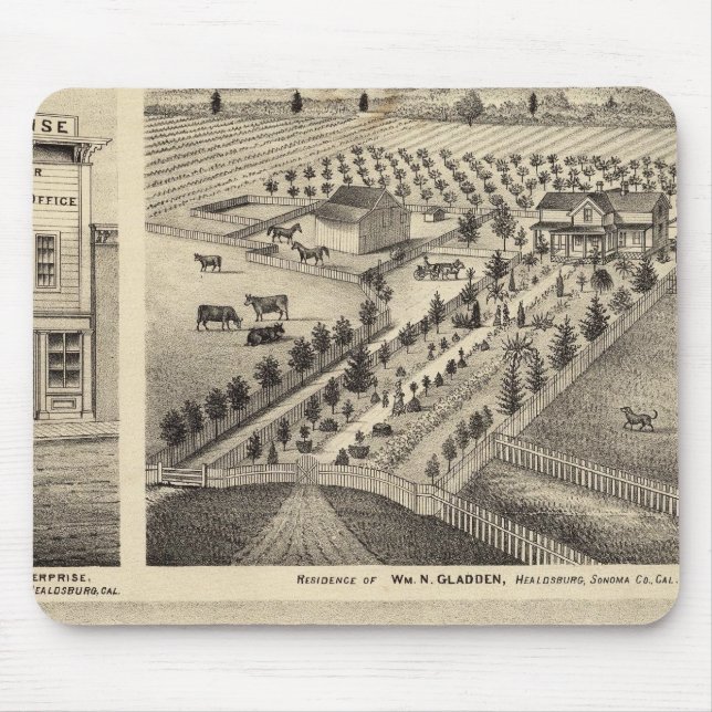 Residences of Wm N Gladden and Mrs Ina B Miller Mouse Pad (Front)