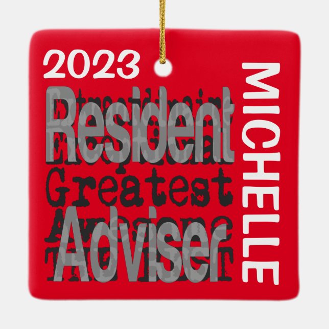 Resident Adviser Extraordinaire CUSTOM Ceramic Ornament (Back)