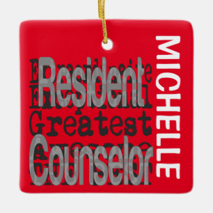 Resident Counsellor Extraordinaire CUSTOM Ceramic Ornament