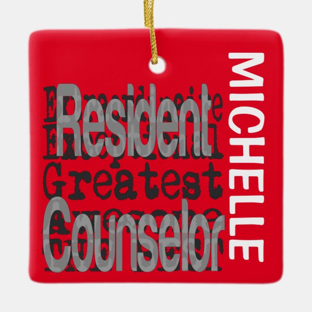 Resident Counsellor Extraordinaire CUSTOM Ceramic Ornament (Front)
