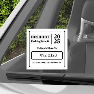 Resident Employee Parking Permit Vehicle Door