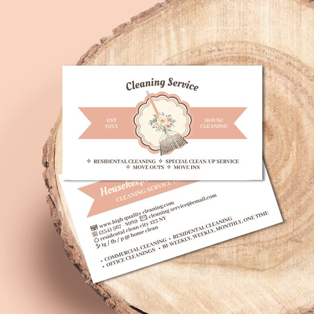 RESIDENTAL CLEANING Housekeeping Business Card (Creator Uploaded)