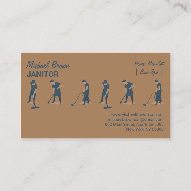 Residental Cleaning Professional Men Business Card (Back)