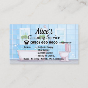Residential Apartment House Cleaning Business Card