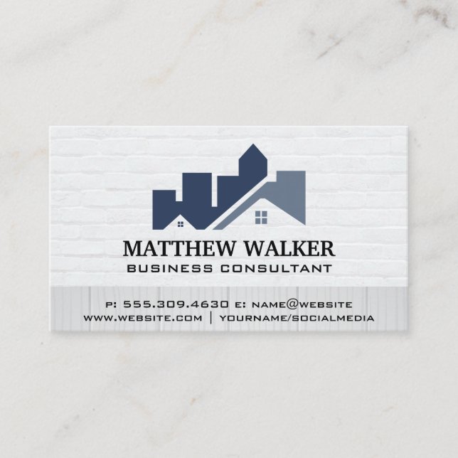 Residential City Sky Line | Construction Business Card (Front)