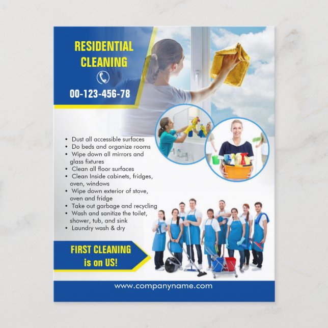 RESIDENTIAL cleaning service flyer (Front)
