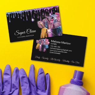 Residential Commercial House Cleaning Housekeeping Business Card