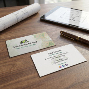 Residential Construction Grey Skecth Business Card